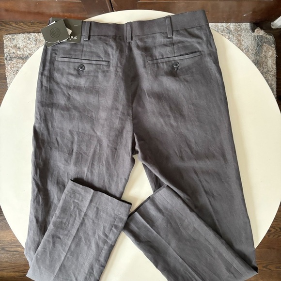 Cubavera Men’s Linen Slim Straight Dress Pant Gray 32x32 New Lightweight - Picture 4 of 9
